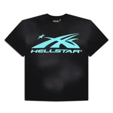 Hellstar Studios Classic Short Sleeve Tee Shirt Black Aqua